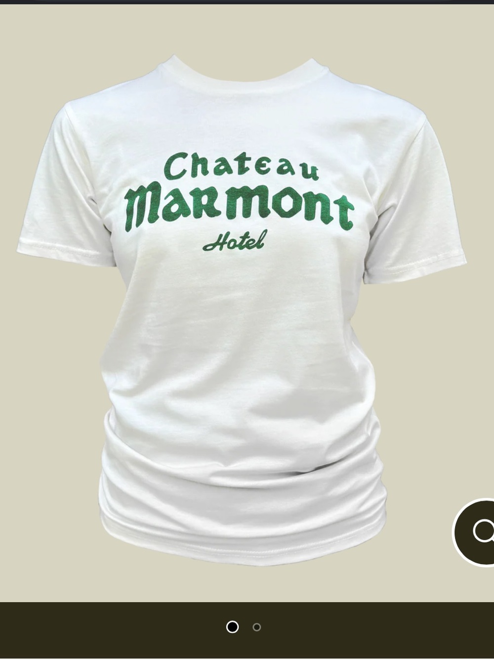 Chateau Marmont T shirt White and Green size small 100% cotton made in USA